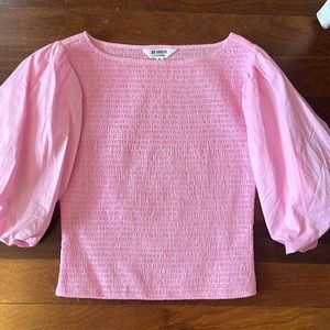 BB Dakota Pink Smocked Top M